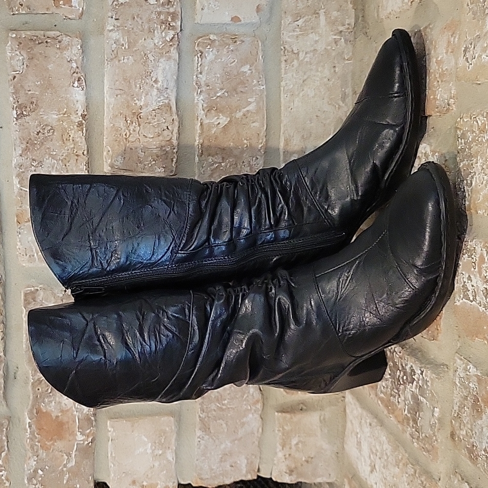 Joseph Seibel, Black Heeled Boots, Size 41 (comparative to size 10).